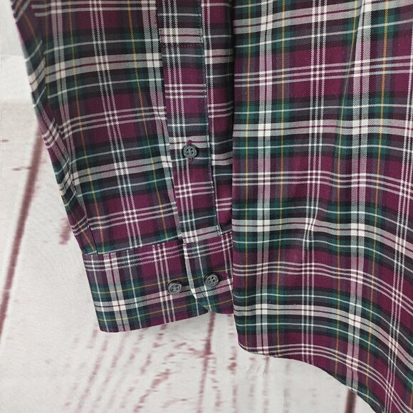 Jos A Bank Traveler's Collection Tailor Fit Multicolor Plaid Men's Shirt Size L - Picture 5 of 10